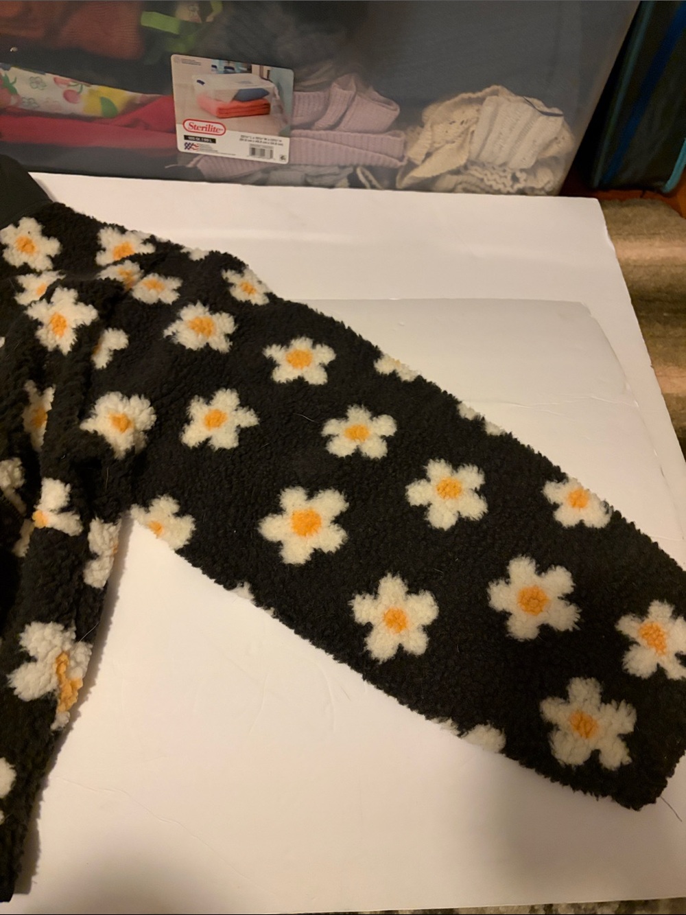 Simply Southern Dark Grey Sherpa Jacket with White & Yellow Flower Print - Picture 7 of 10